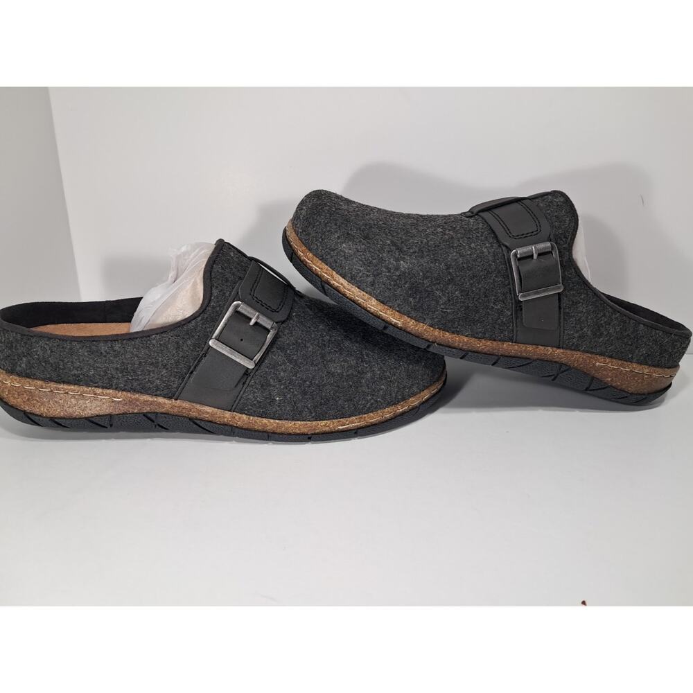 Earth Origins Evelin Shoes Womens Size 9W Light Gray Mule Slippers Comfort